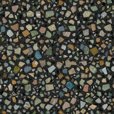 Terrazzo Geometric Pattern on Charcoal (AI-generated)