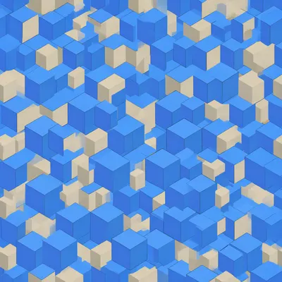 Isometric Cubes Pattern in Blue and Sand (AI-generated)