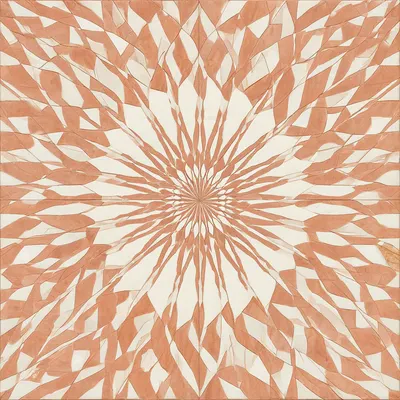 Geometric Sunburst Mandala Tile (AI-generated)