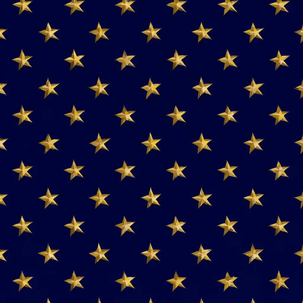 Seamless gold stars on midnight blue (AI-generated)
