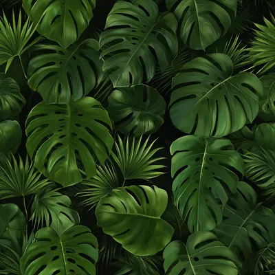Seamless Tropical Leaf Pattern (AI-generated)