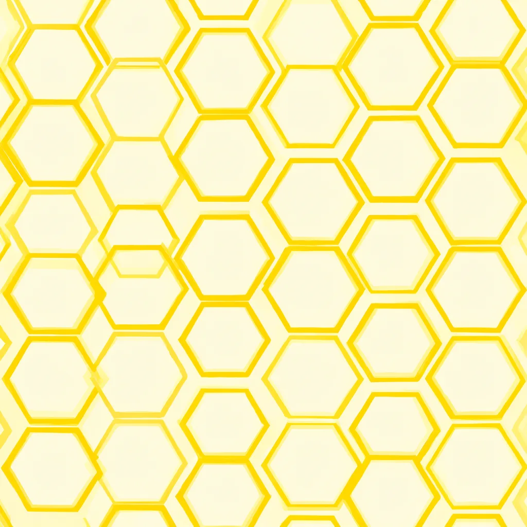 Seamless gold honeycomb outlines on black (AI-generated)