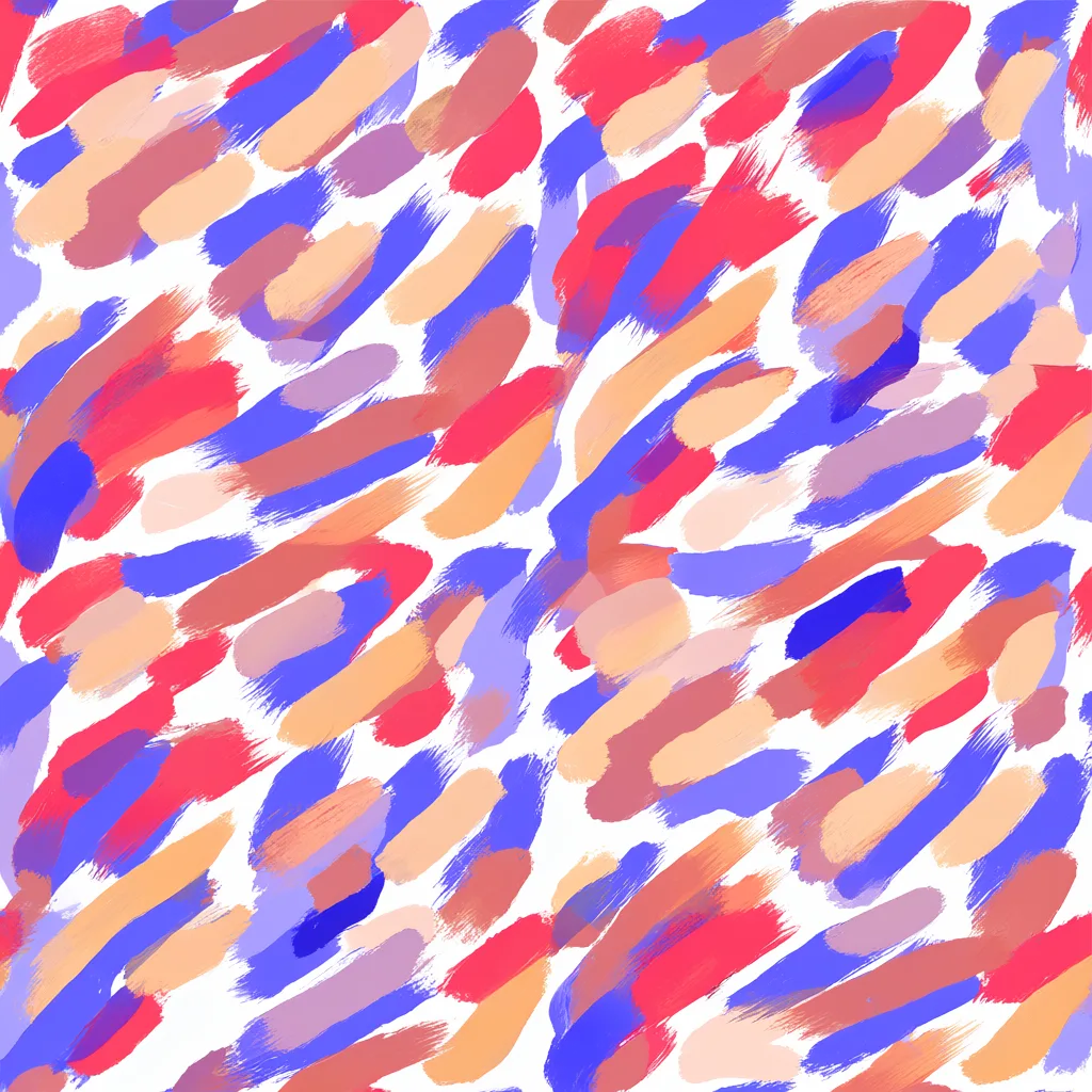 Seamless bold brush strokes in indigo and coral (AI-generated)
