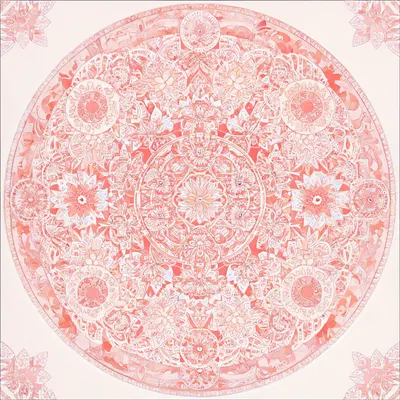 Floral Mandala Decorative Tile (AI-generated)