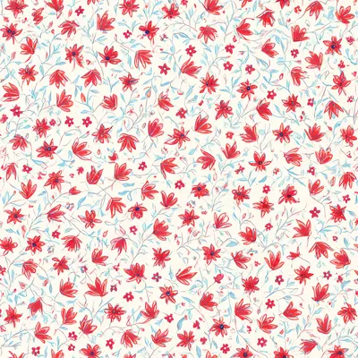 Folk Art Flower and Bird Pattern (AI-generated)