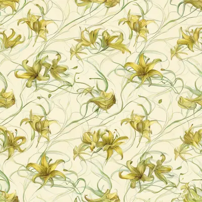 Art Nouveau Lily Pattern (AI-generated)