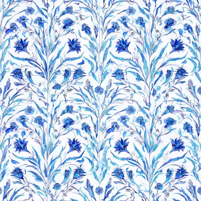 Iznik Tile Pattern with Tulips (AI-generated)
