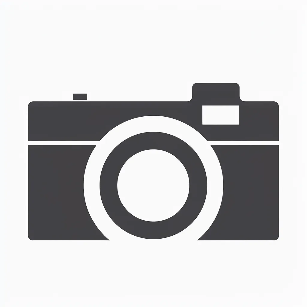 Minimal charcoal camera icon (AI-generated)