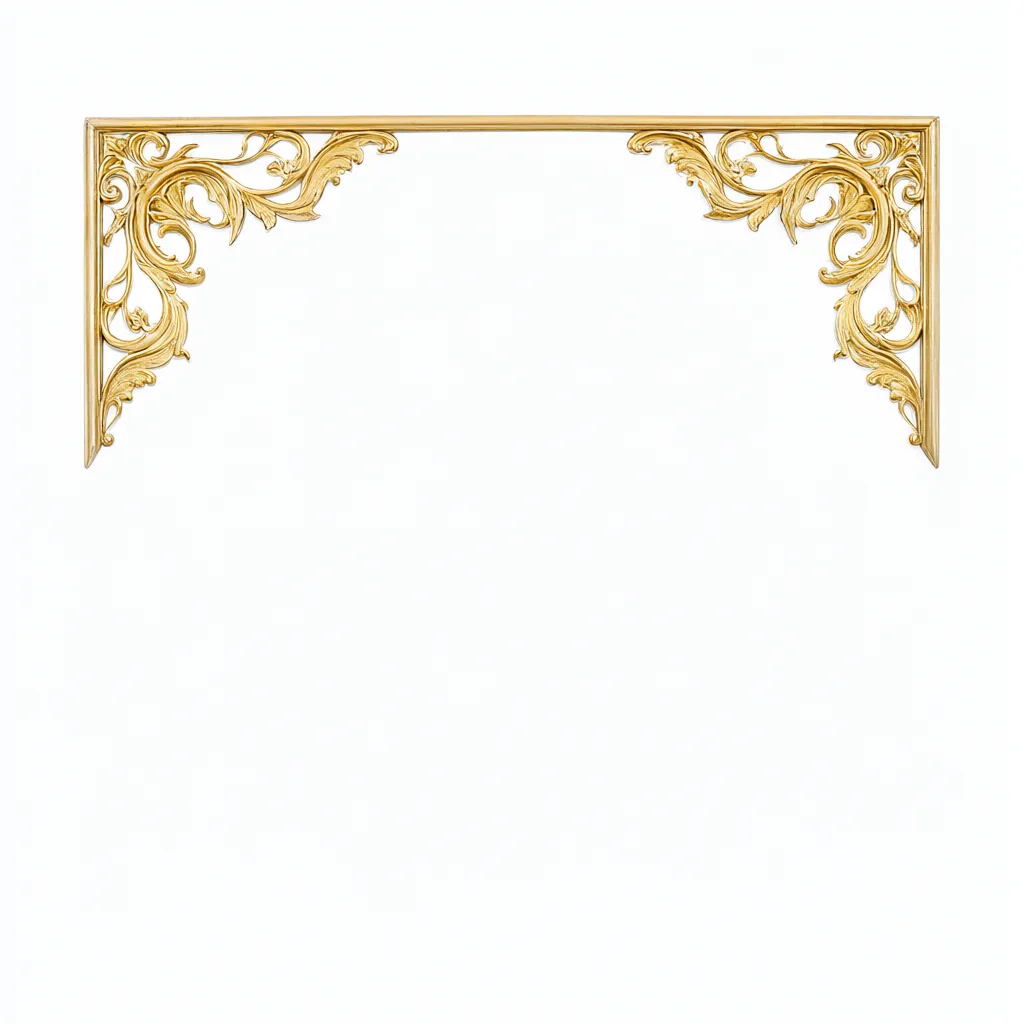 Gold corner ornament with filigree flourish (AI-generated)