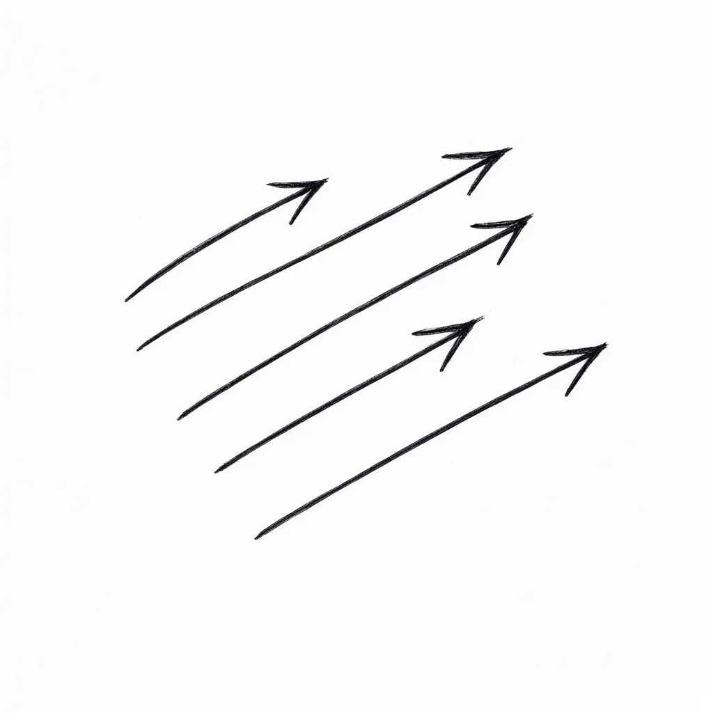 Set of hand-drawn black ink arrows (AI-generated)