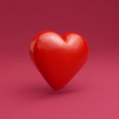 3D Glossy Heart Icon (AI-generated)