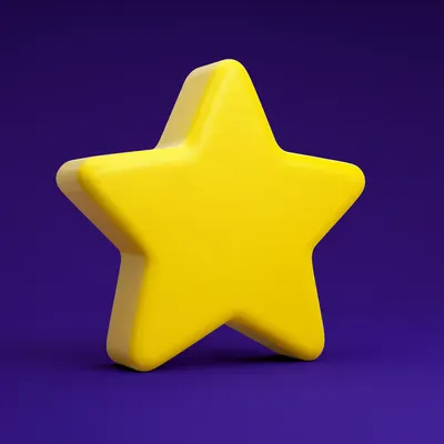 3D Yellow Star Icon (AI-generated)