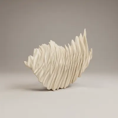 3D Ribbed Wave Sculpture (AI-generated)