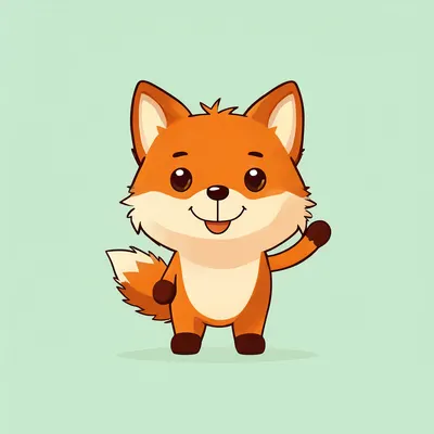 Cartoon Fox Mascot Waving (AI-generated)