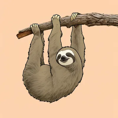 Cartoon Sleepy Sloth (AI-generated)