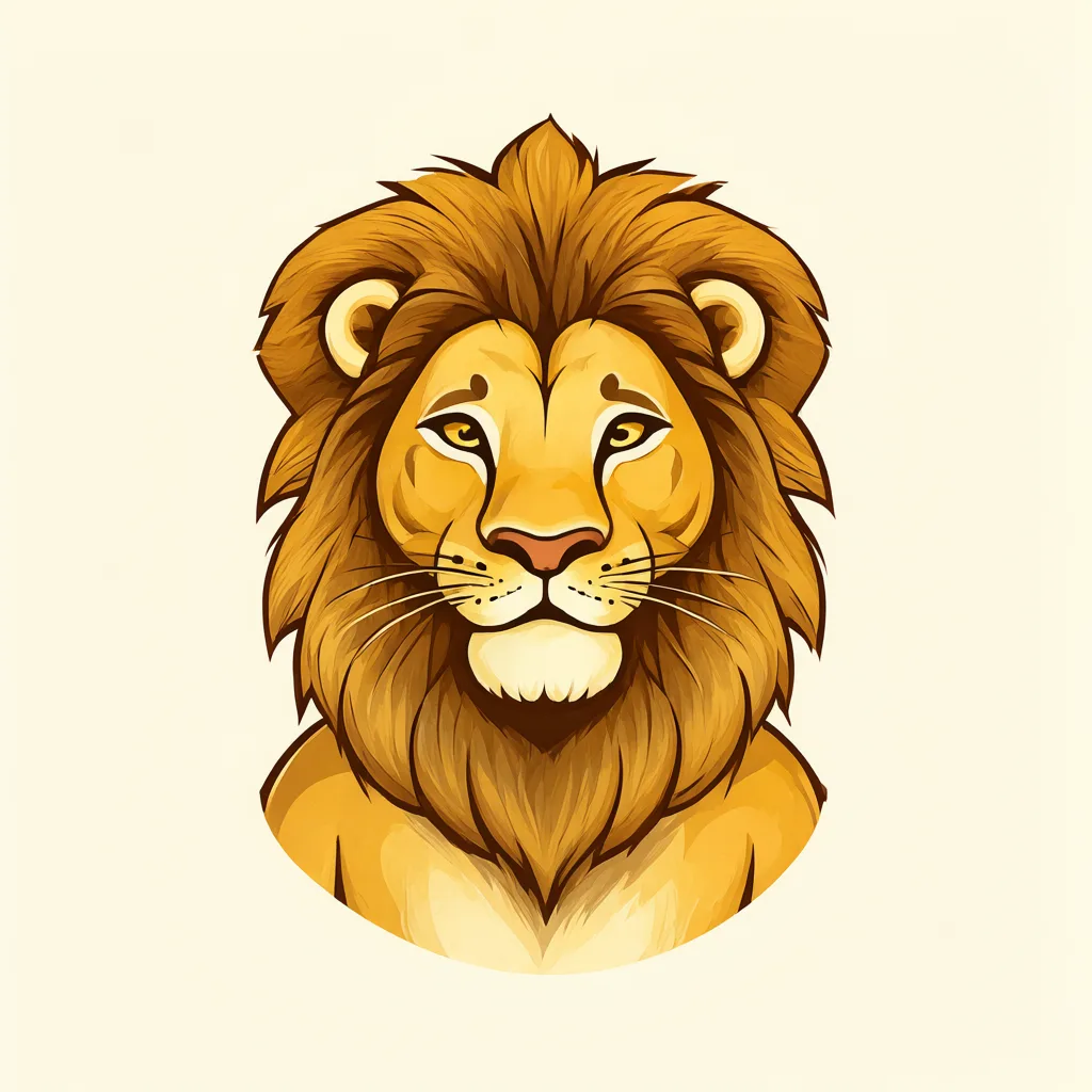 Friendly cartoon lion mascot with a big mane (AI-generated)