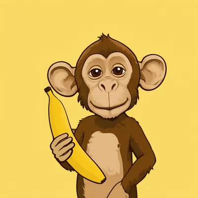 Cartoon Monkey with Banana (AI-generated)
