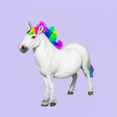 Cartoon Unicorn with Rainbow Mane (AI-generated)