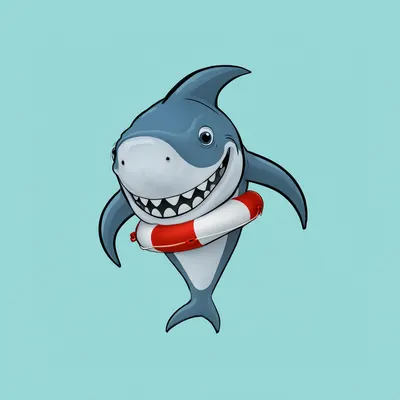 Cartoon Friendly Shark (AI-generated)
