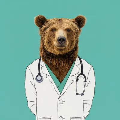 Cartoon Doctor Bear (AI-generated)