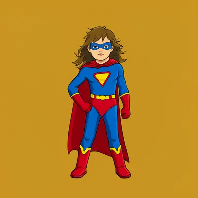 Cartoon Superhero Kid (AI-generated)