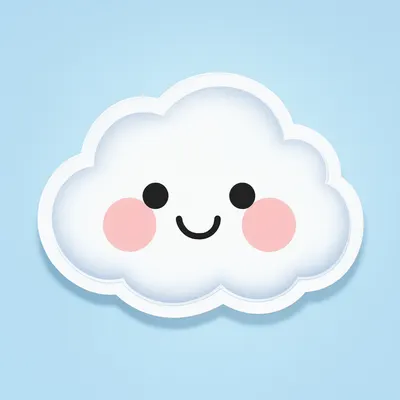 Kawaii Cloud Sticker (AI-generated)