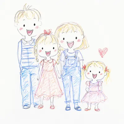 Doodle Family Characters (AI-generated)