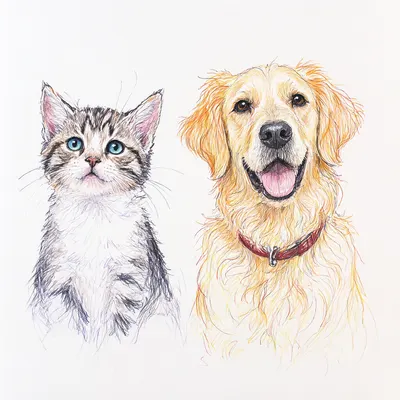 Doodle Cat and Dog (AI-generated)