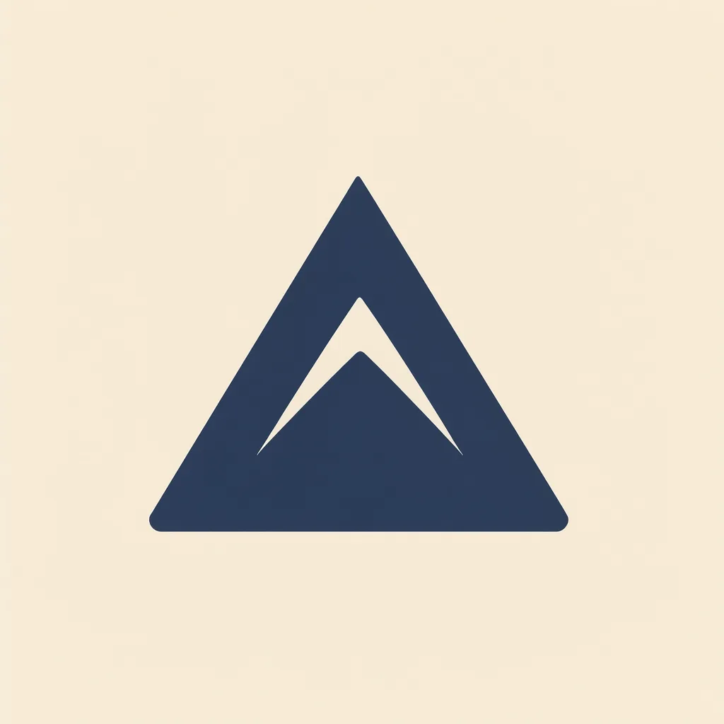 Navy mountain triangle logo mark (AI-generated)