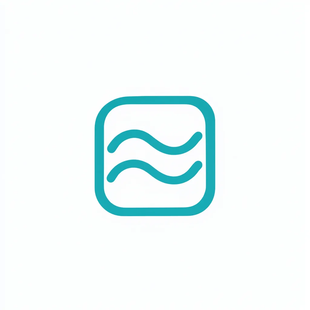 Teal wave square logo mark (AI-generated)