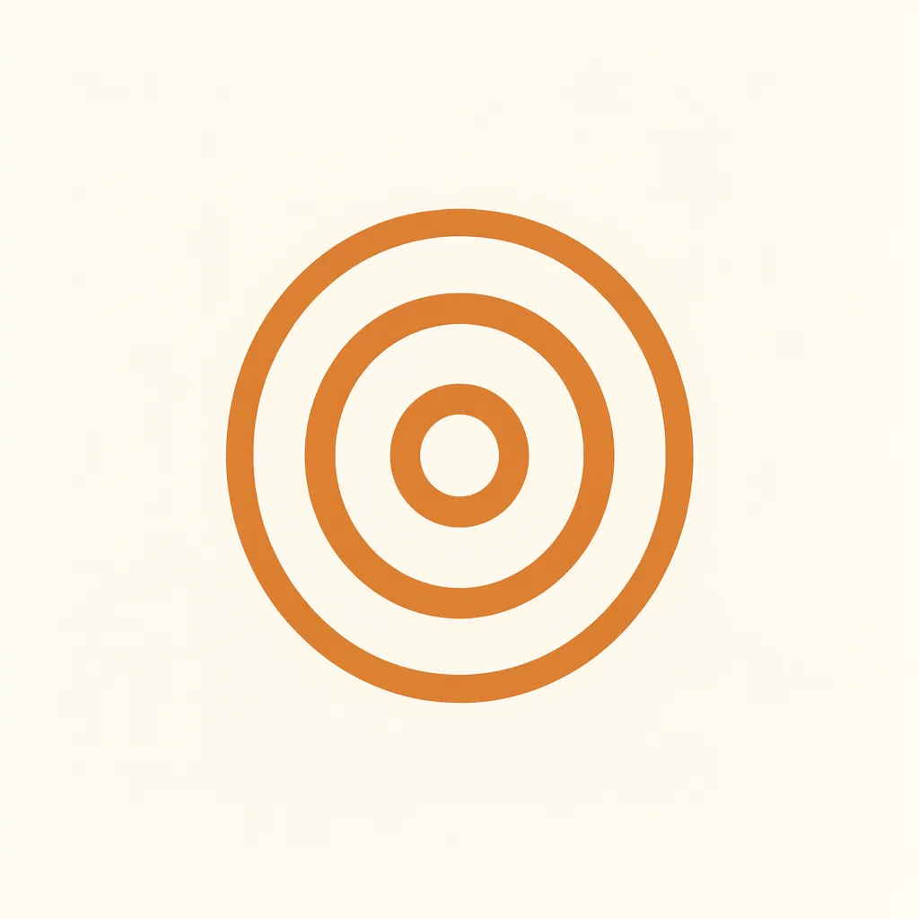 Burnt orange concentric circles logo mark (AI-generated)