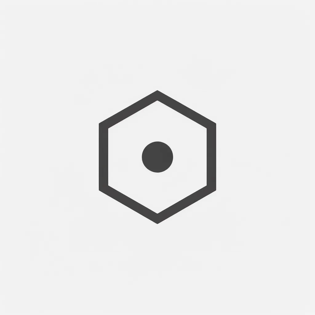 Charcoal hexagon dot logo mark (AI-generated)