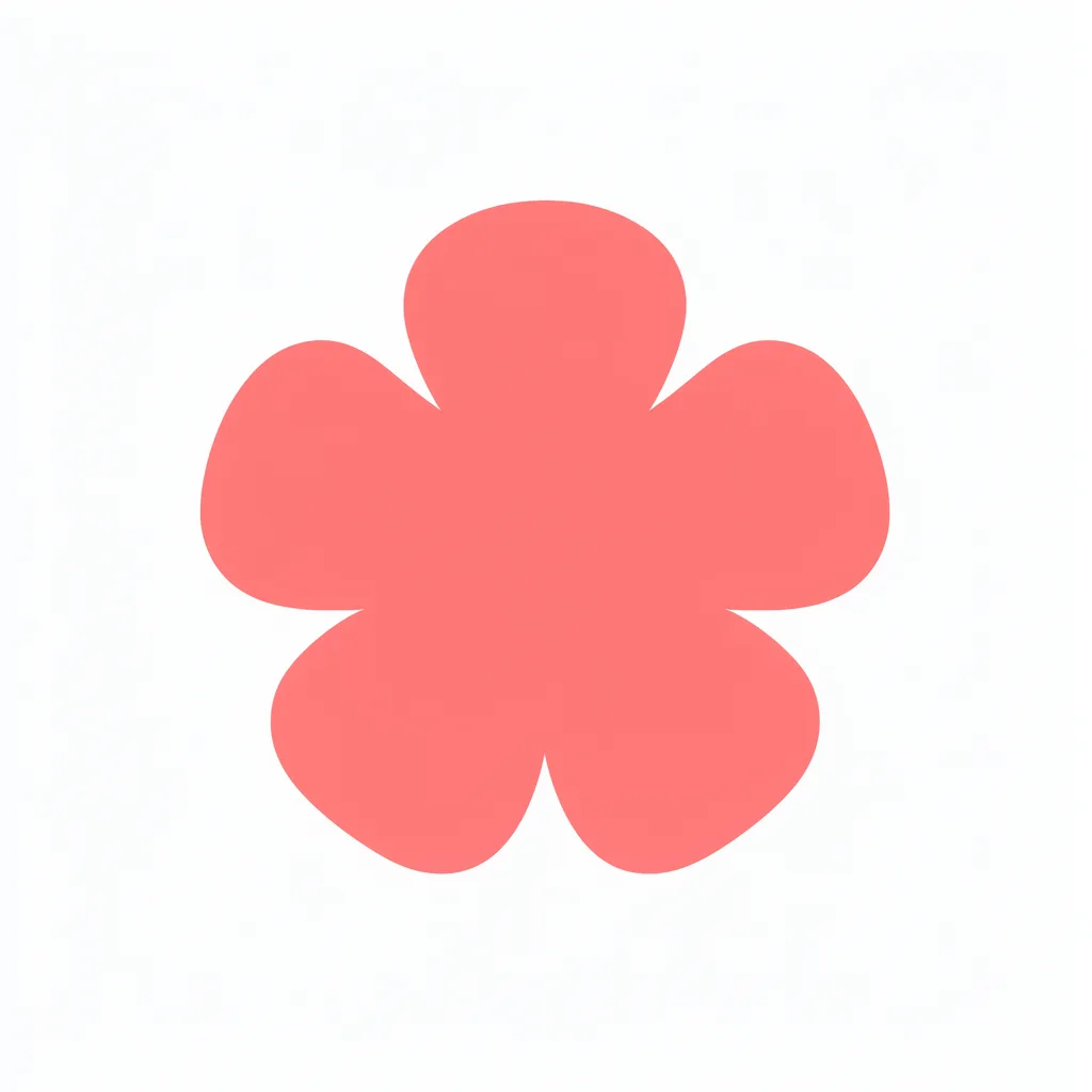 Coral four petal flower logo mark (AI-generated)