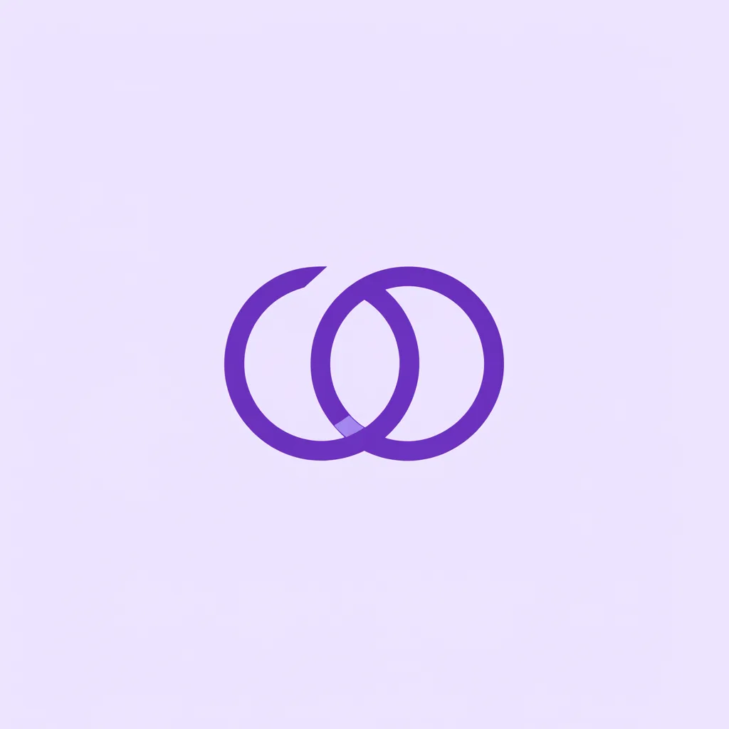 Purple interlocking rings logo mark (AI-generated)