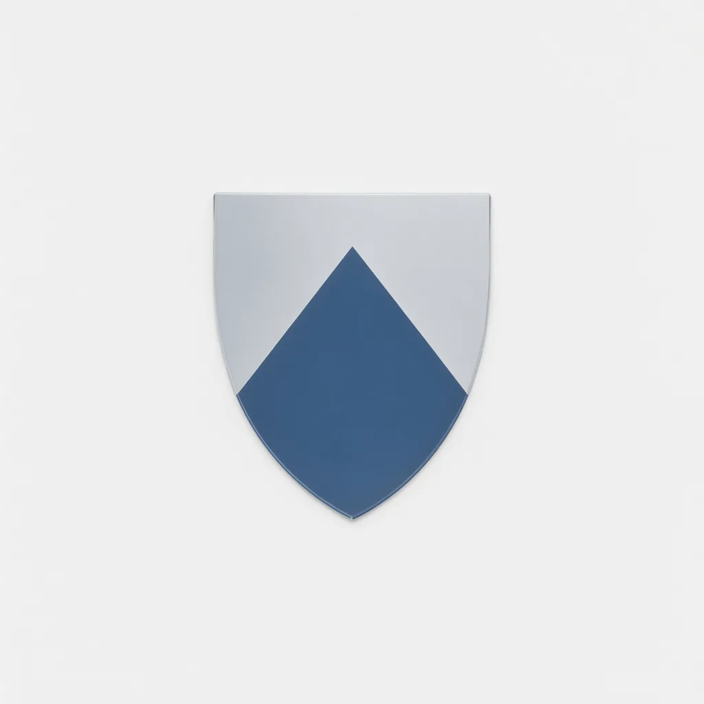 Flat badge logo mark of a shield containing one mountain peak (AI-generated)