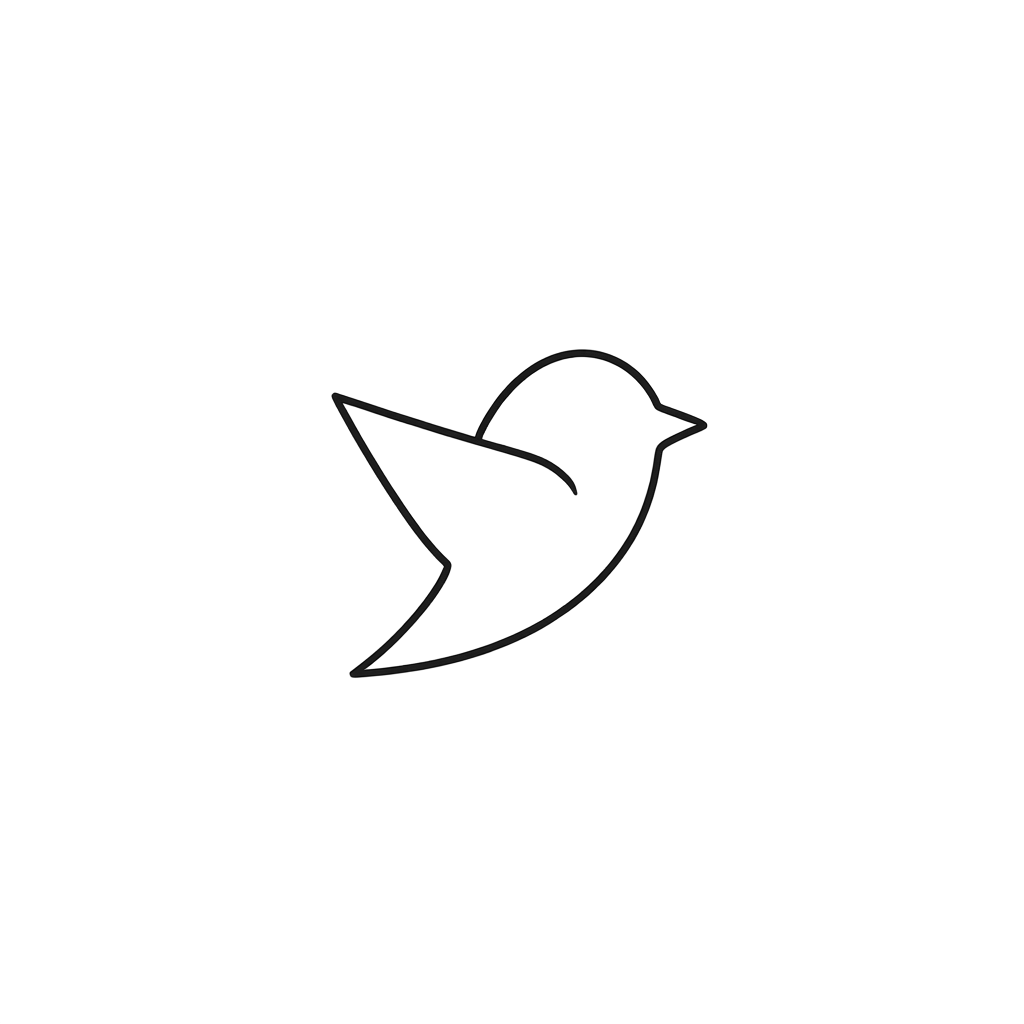 Monoline bird logo mark with soft transparent edge (AI-generated)