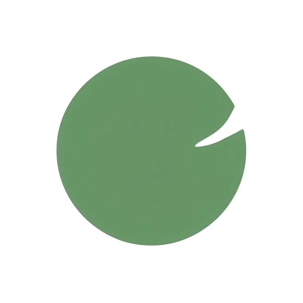 Green leaf circle logo mark with soft transparent edge (AI-generated)