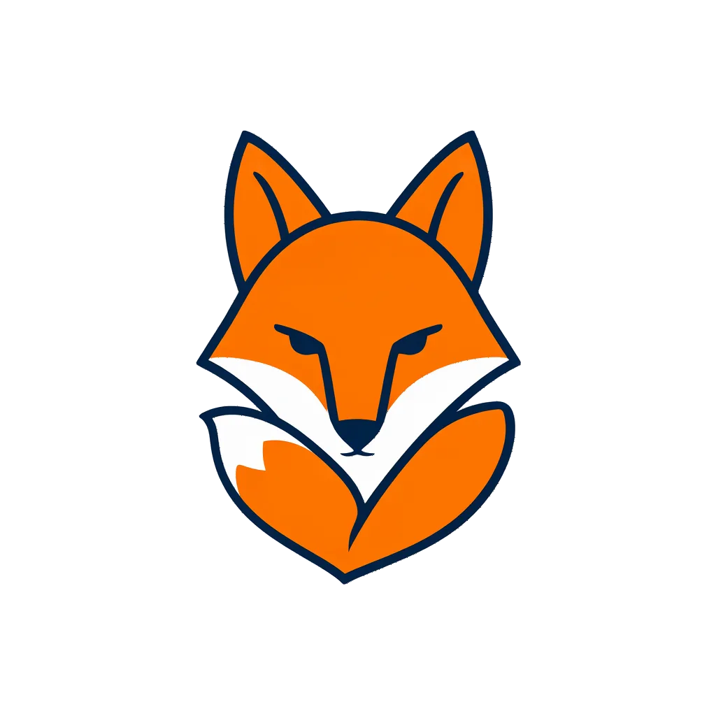 Two-colour geometric fox mascot logo (AI-generated)