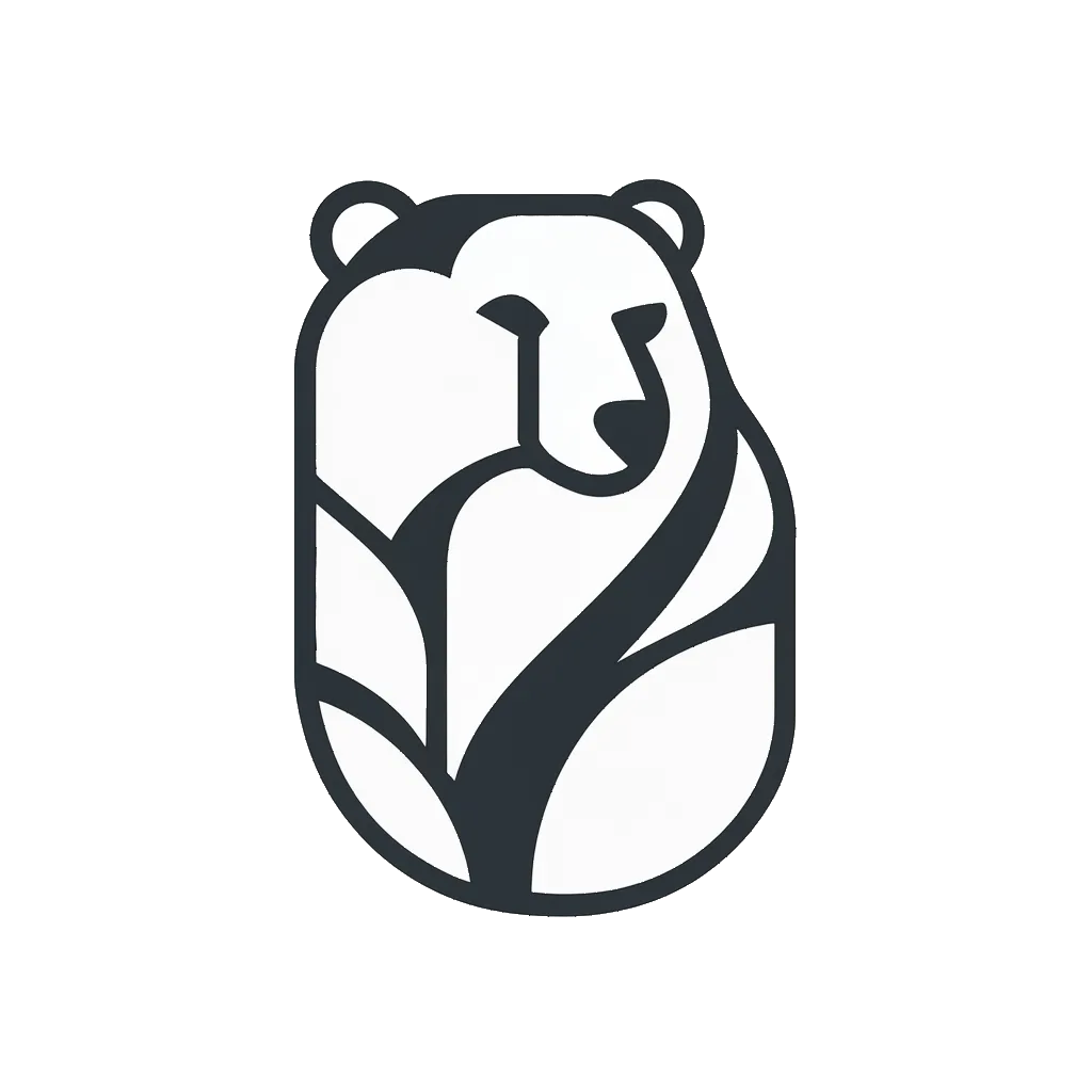 Geometric bear mascot logo (AI-generated)