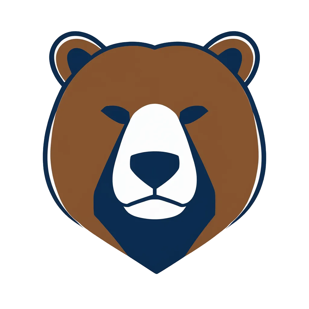 Bold geometric bear mascot logo (AI-generated)