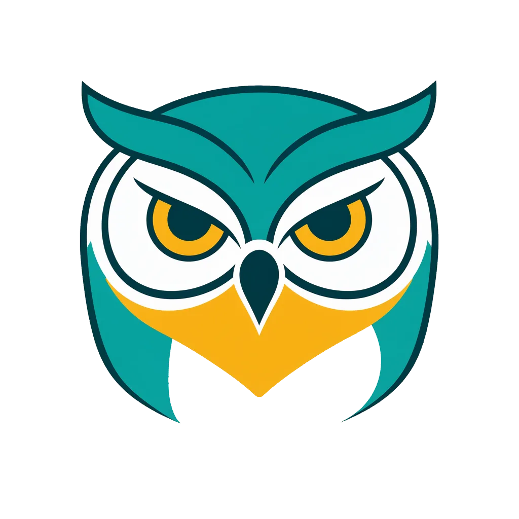 Bold geometric owl mascot logo (AI-generated)