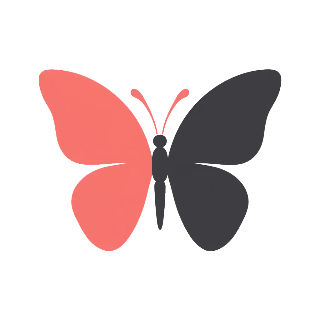 Minimal pictorial butterfly logo mark (AI-generated)