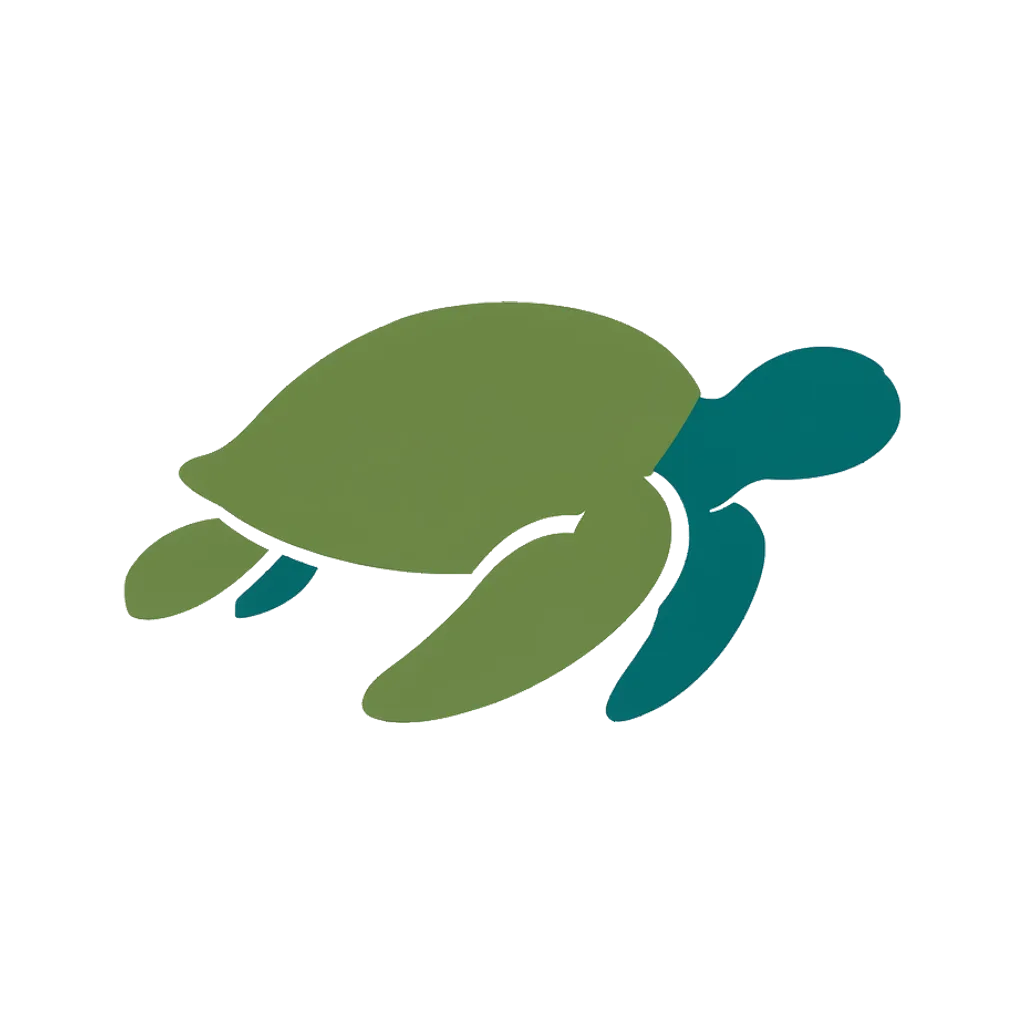 Minimal pictorial turtle logo mark (AI-generated)