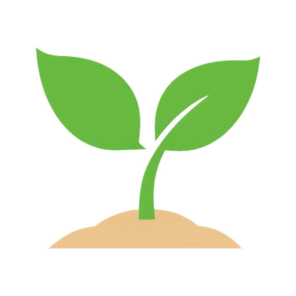 Minimal pictorial sprout logo mark (AI-generated)
