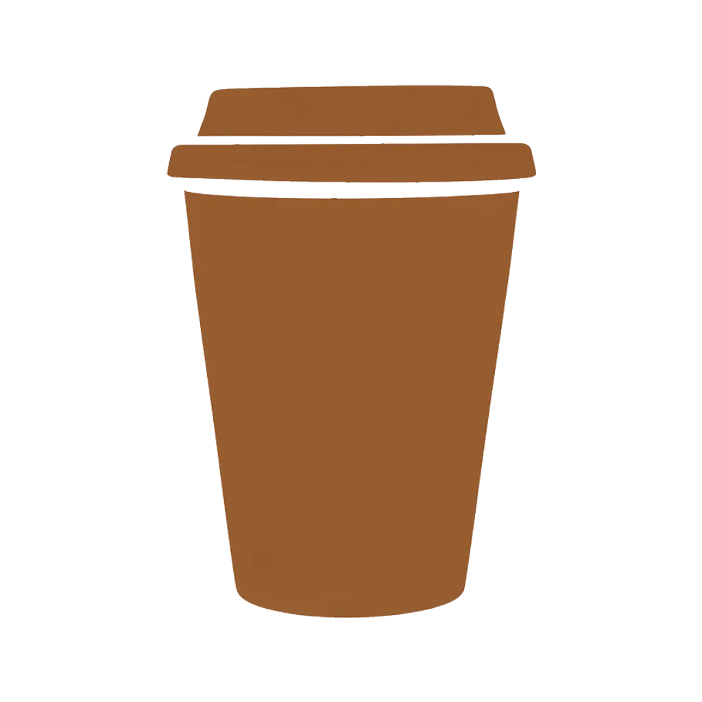 Flat interface icon of a takeaway coffee cup (AI-generated)