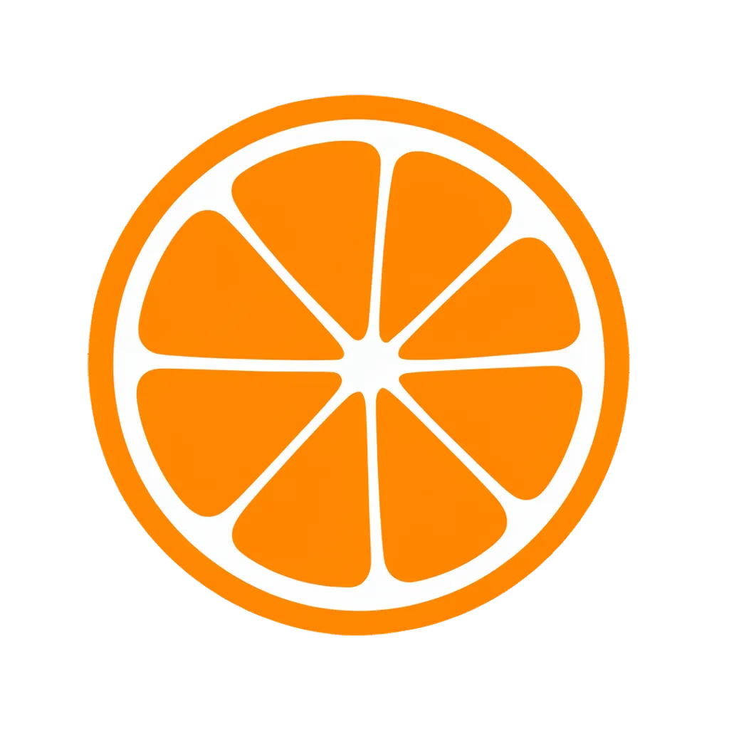 Flat interface icon of a citrus slice (AI-generated)
