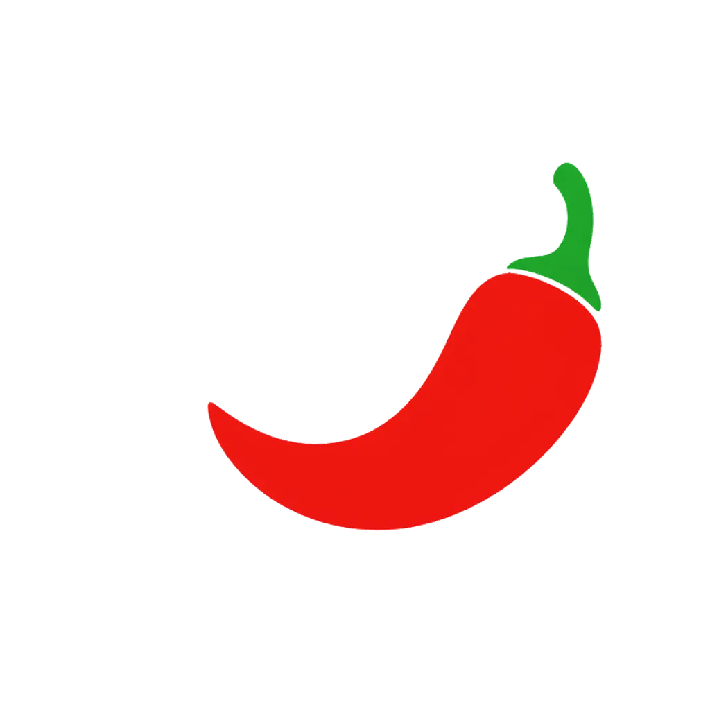 Flat interface icon of a chili pepper (AI-generated)