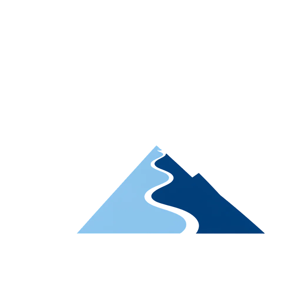 Flat interface icon of a mountain slope with a ski trail (AI-generated)