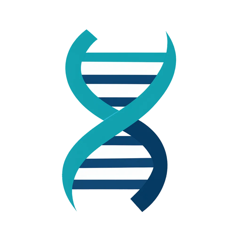 Abstract graphic element of a double helix spiral (AI-generated)
