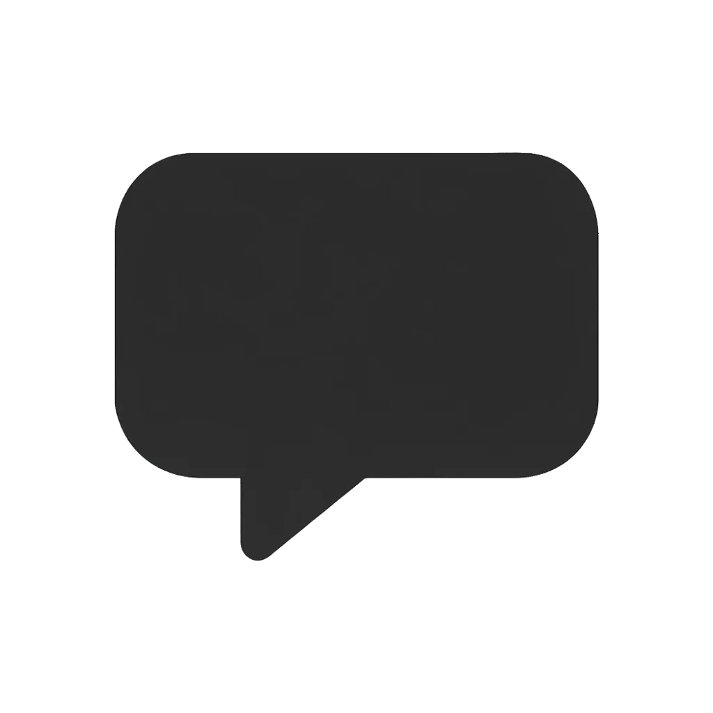 Flat interface icon of a rounded speech bubble (AI-generated)